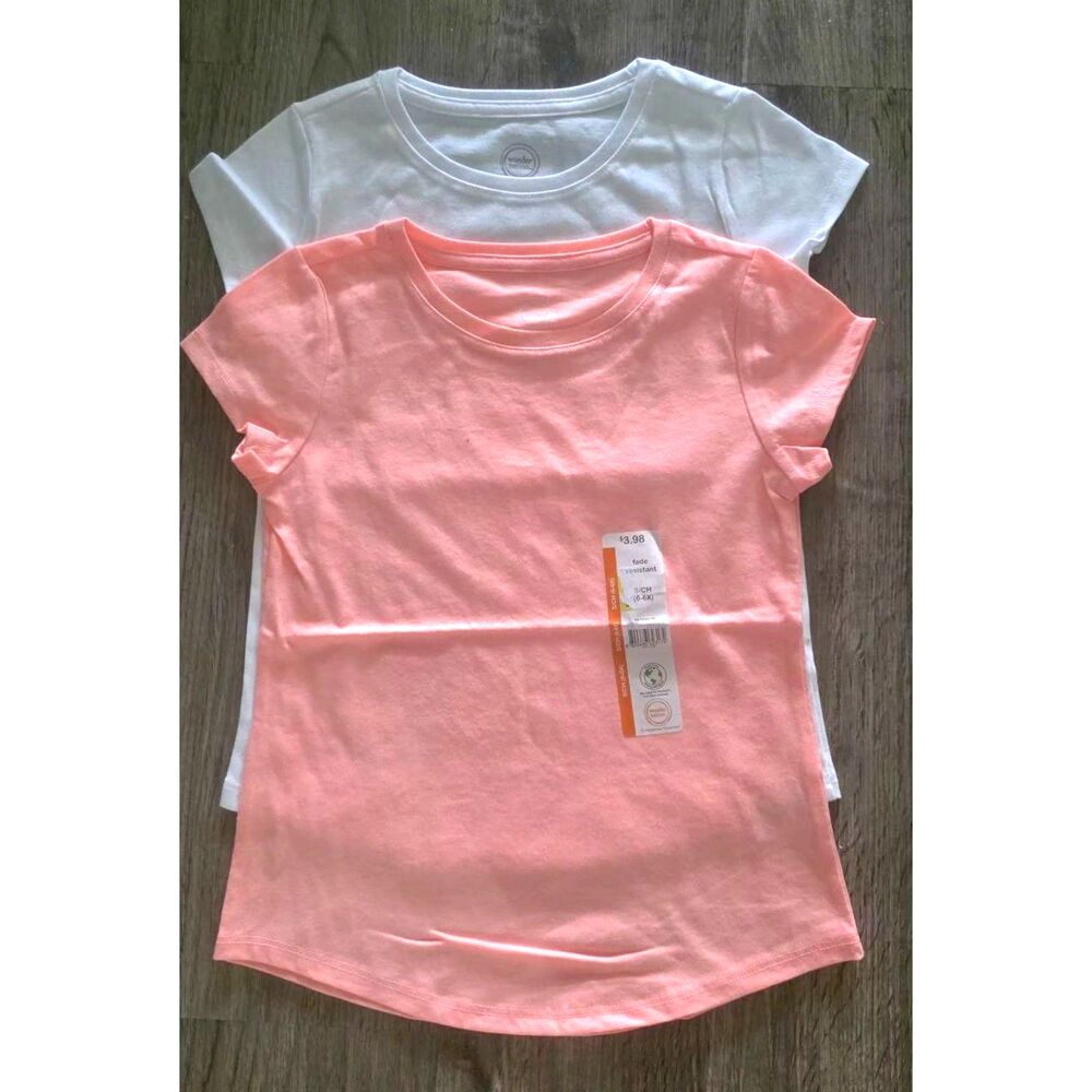 girls’ T-shirts in assorted colors.